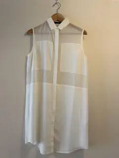 AZUL by moussy ノースリーブシャツワンピース ホワイト