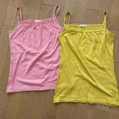 CINEMA CLUB キャミソール 2枚セット Lサイズ ピンク マスタード