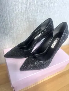 DIANA ブラック グリッター ハイヒール