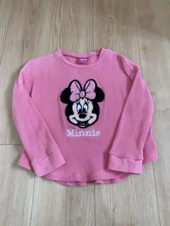 Disney ミニーマウス ワッフル素材長袖Tシャツ 110