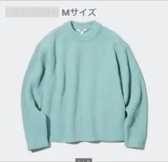 UNIQLO 水色 長袖 ニット セーター　ウォッシャブルソフトニットクルー