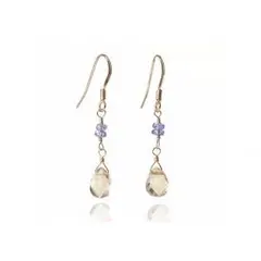 11月 ブラウン トパーズ & 12月 タンザナイト 14KGF ピアス