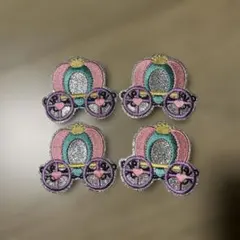 馬車の刺繍ワッペン4個セット