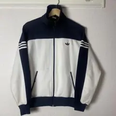 70s adidas 西ドイツタグ ジャージ 白黒 デサント トラックジャケット