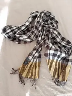 Paul Smith チェック柄フリンジストール