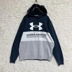 【UNDER ARMOUR】プルオーバーパーカー (XL) ビックロゴ 裏起毛
