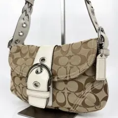 【美品】COACH ソーホー シグネチャー ワンショルダーバッグ キャンバス