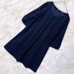 セブンアイディコンセプト 【S】 フロントタック チュニック ワンピース 七分袖のサムネイル