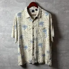 ARROW シルク100% アロハシャツ XL ボタニカル柄