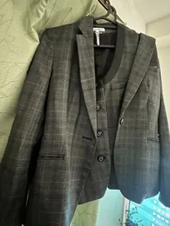 グレー チェック柄 ジャケット・ベスト セット