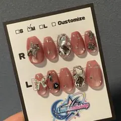 韓国ネイル y2kネイル うる艶 透明感ネイル 水光マグネット キラキラ