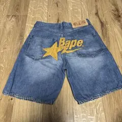 A BATHING APE デニムハーフパンツ BAPE刺繍のサムネイル