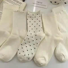 靴下 レディース用 ソックス クルー ホワイトソックス セット ナチュラル 可愛