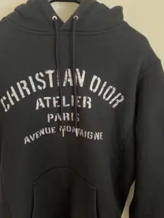 【超美品】Dior 黒ロゴパーカー Mサイズ DIOR 22AW オーバーサイズスウェットシャツロゴパーカー 定価24