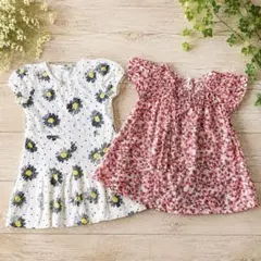 インポート子供服 ワンピース 90 女の子 2枚セット ベルギー北欧風ヨーロッパのサムネイル