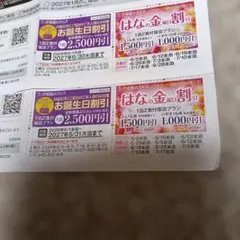 伊東園ホテルズ お誕生日割引券 2枚　はなの金曜日割引券2枚のサムネイル