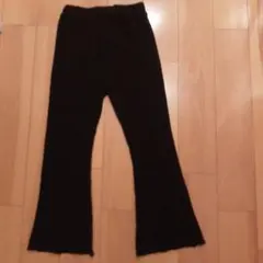 しまむら　黒 フレアパンツ ゴムウエスト