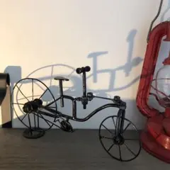 レトロな自転車型置物(ステンレス製)