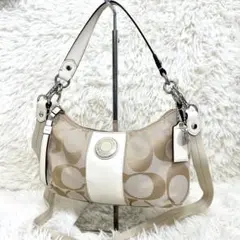 【美品】コーチ　アクセサリーポーチ　ショルダー　シグネチャー　2way