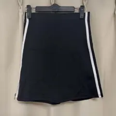 SPINNS サイドストライプ ミニスカート ブラック 黒色