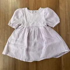 petit main 薄紫 フレアワンピース 90