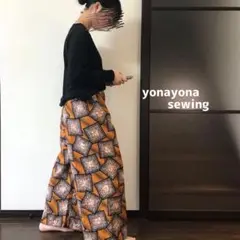 ★フォロー割★ 新柄　アフリカンプリント　ワイドパンツ　大きめ　ポケット付