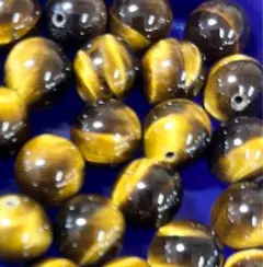 特価！タイガーアイ 丸形ビーズ 約10mm30粒プラスおまけ5粒くらい