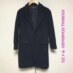ジャーナルスタンダート イタリア製生地使用 チェスターコート S ブラック