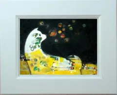 油絵 菅家令子 絵 絵画インテリア 額付(白) uF6-071119 子犬と子猫