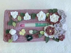 かぎ針編みティッシュボックスカバー　艶姿　ハンドメイド