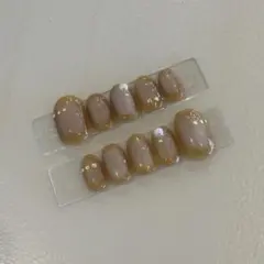 【new サイズ変更】　ニュアンスネイル　ベージュネイル　淡色ネイル　春ネイル