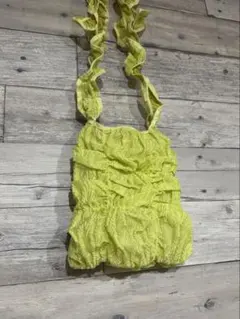 Casselini フリルショルダーバッグ 黄色