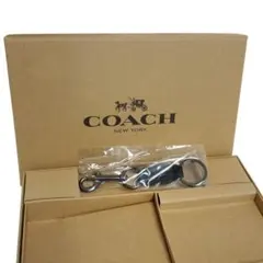 COACH コーチ レザー キーリング チャーム ブラック 黒