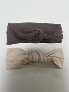 【値下げ】2個セット　リブ編み　ベビー用　ヘアバンド