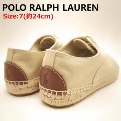 極美品 ポロラルフローレン エスパドリーユ キャンバス スニーカー 約24cm