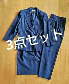 レディース　ネイビー ダブルブレストスーツ セット