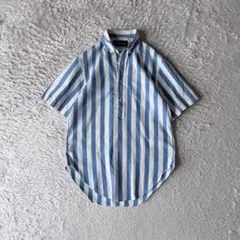 極美品 ポロラルフローレン リネン ショートスリーブシャツ ストライプ