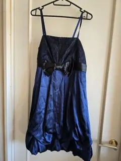 【13号】ネイビー パーティードレス リボン付き