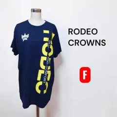 ロデオクラウンズ ビッグロゴ Tシャツワンピース チュニック ネイビー Fのサムネイル