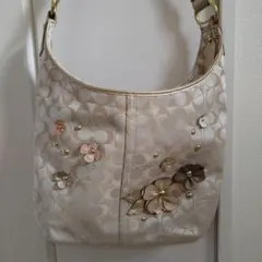 ル*ル様 美品！COACH　2WAYショルダーバッグ　シグネチャー　ティーローズ