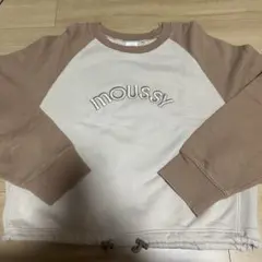 moussy トレーナー ベージュ/ブラウン　Fサイズ　ショート丈