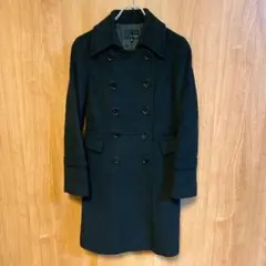 【22OCTOBRE】チェスターコート　ロングコート　アンゴラ混　ブラック　M