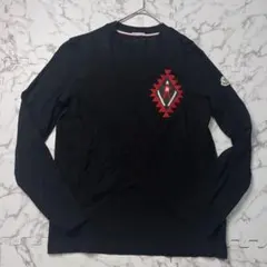 近年✨モンクレール 長袖 ロンT ブラック 黒 スノーマン 刺繍ロゴ L相当