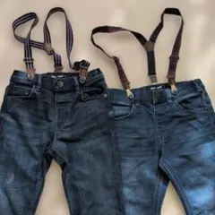 next サスペンダー付きデニムパンツ 　2枚
