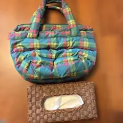 Roototeチェック柄 トートバッグ