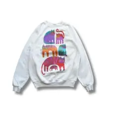 Laurel Burch ローレルバーチ 猫プリントスウェット L｜NA641