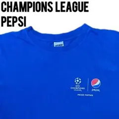 【激レア】UEFA チャンピオンズリーグ × ペプシ コラホTシャツ ブルー Lのサムネイル