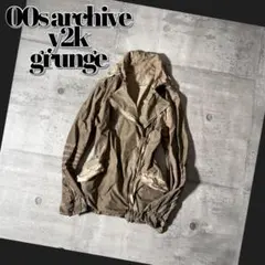 00s archive ライダースジャケット 汚し加工 パンク y2k グランジ