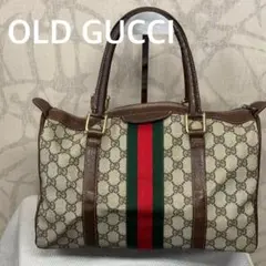 オールドグッチ　GUCCI ボストンバッグ GGキャンバス　シェリーライン　R