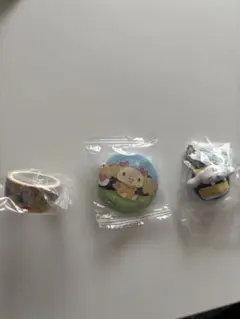 n*a様 くら寿司　シナモンロール　フィギュア　缶バッチ　マスキングテープ　3点